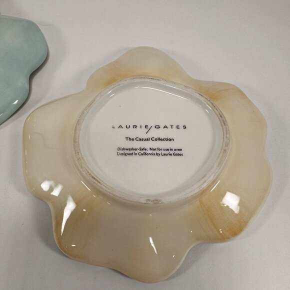 2 Laurie Gates Flower Trinket Dish Plates The Casual Collection Cottagecore - Picture 5 of 5